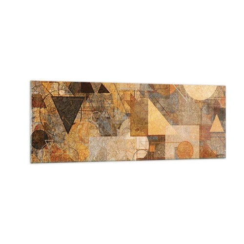 Glass picture - Cubist Study in Brown - 140x50 cm