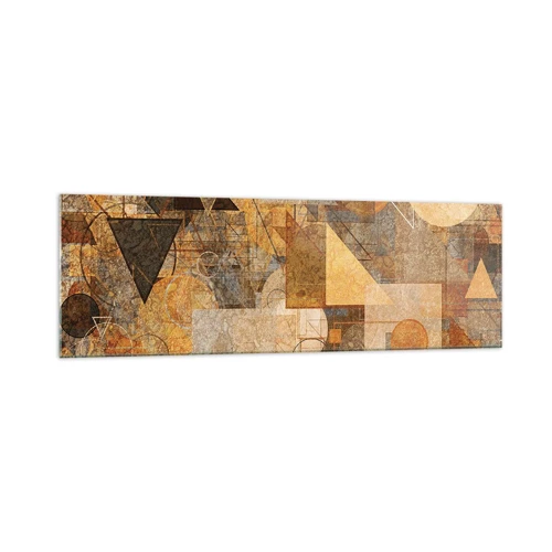 Glass picture - Cubist Study in Brown - 160x50 cm