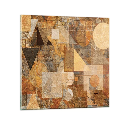 Glass picture - Cubist Study in Brown - 40x40 cm