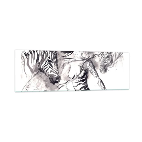 Glass picture - Dancing With Zebras - 160x50 cm