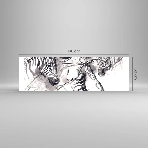 Glass picture - Dancing With Zebras - 160x50 cm