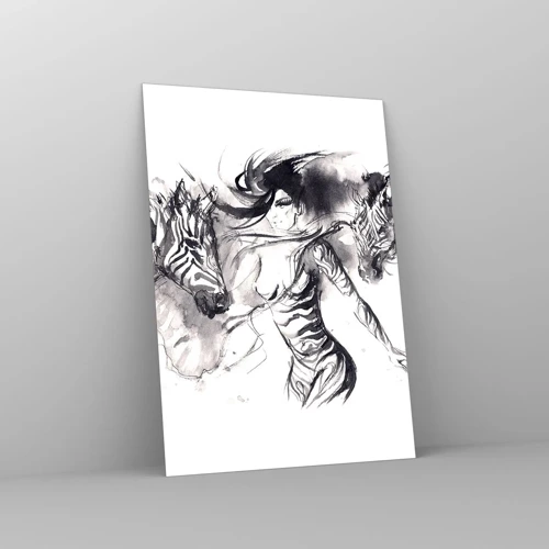 Glass picture - Dancing With Zebras - 50x70 cm