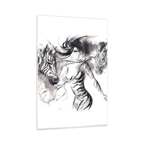 Glass picture - Dancing With Zebras - 80x120 cm