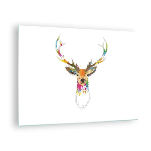 Glass picture - Deer Bathed in Colour - 70x50 cm