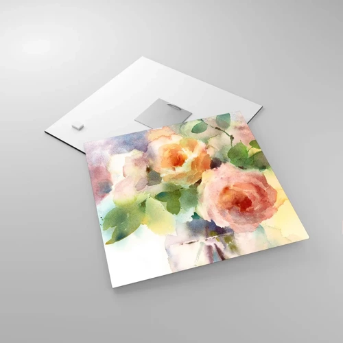 Glass picture - Delicate Like Watercolour - 30x30 cm