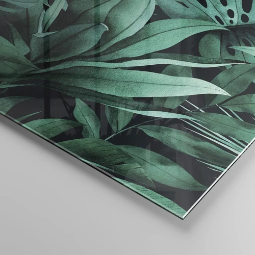 Glass picture - Depth of Tropical Green - 100x40 cm