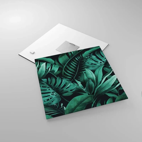 Glass picture - Depth of Tropical Green - 30x30 cm