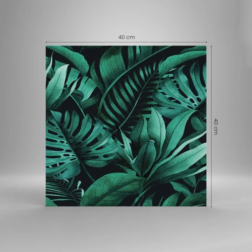 Glass picture - Depth of Tropical Green - 40x40 cm