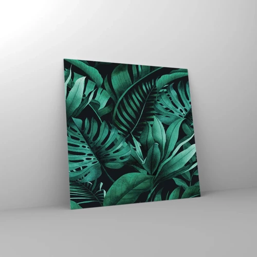 Glass picture - Depth of Tropical Green - 40x40 cm