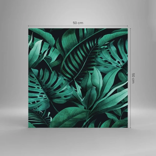 Glass picture - Depth of Tropical Green - 50x50 cm