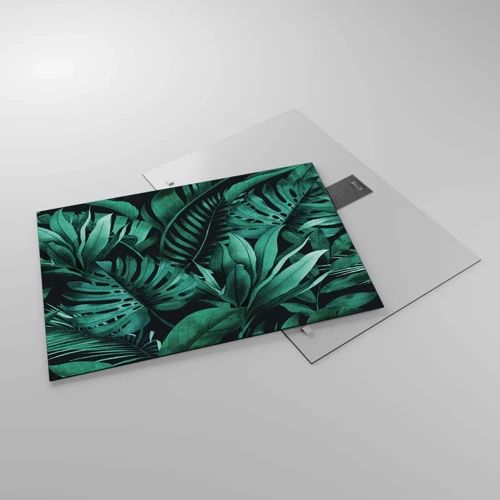 Glass picture - Depth of Tropical Green - 70x50 cm