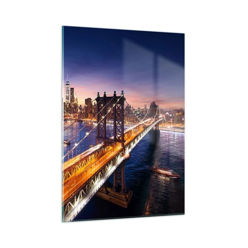 Glass picture - Down the Illuminated Bridge - 50x70 cm