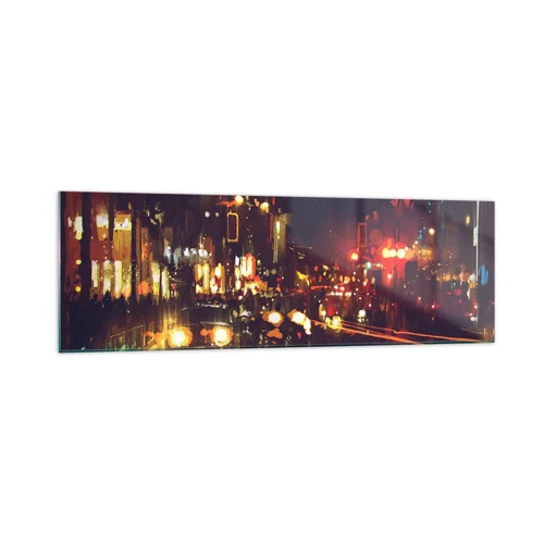 Glass picture - Drowned in City Lights - 160x50 cm