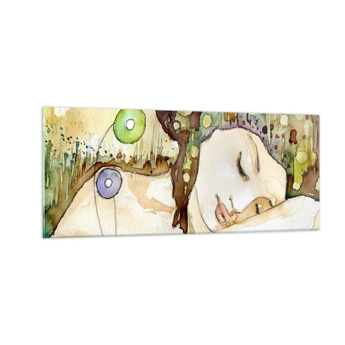Glass picture - Emerald and Violet Dream - 100x40 cm