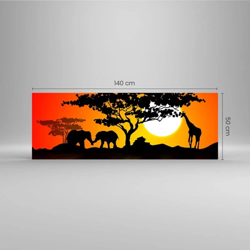 Glass picture - Encounter on a Savannah - 140x50 cm