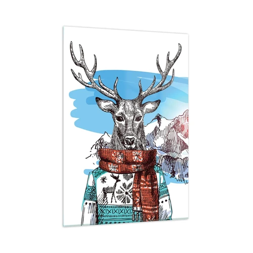 Glass picture - Even a Deer Is Not Cold - 50x70 cm