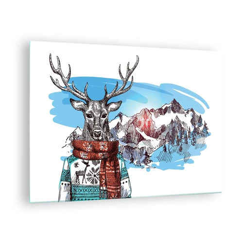 Glass picture - Even a Deer Is Not Cold - 70x50 cm