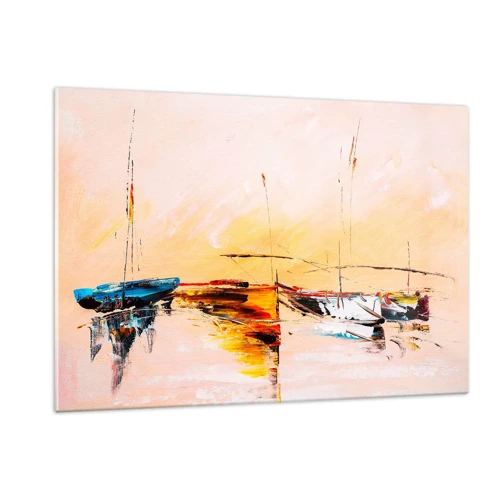 Glass picture - Evening at the Harbour - 120x80 cm