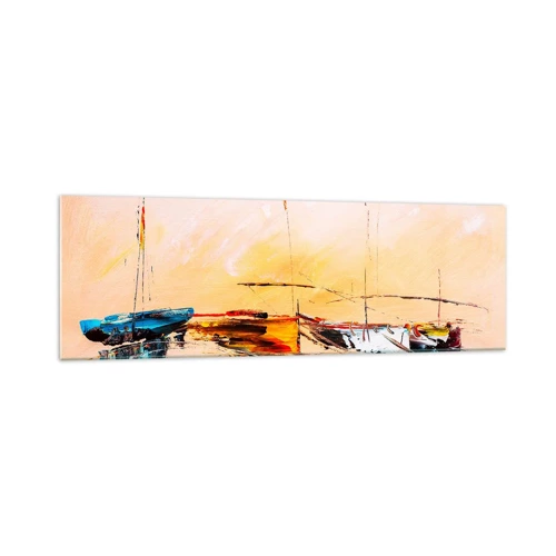 Glass picture - Evening at the Harbour - 160x50 cm