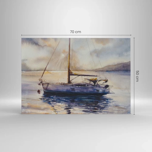 Glass picture - Evening in Harbour - 70x50 cm