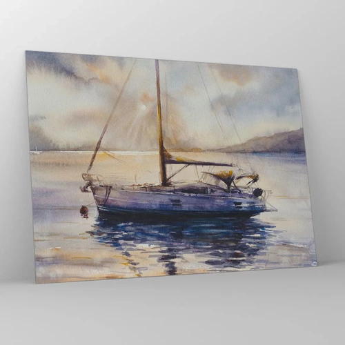 Glass picture - Evening in Harbour - 70x50 cm