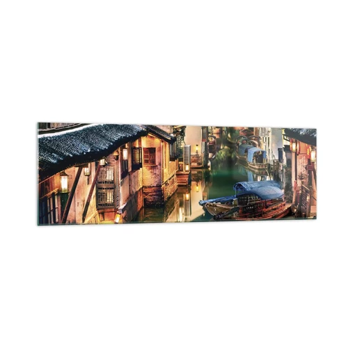 Glass picture - Evening on a Chinese Street - 160x50 cm