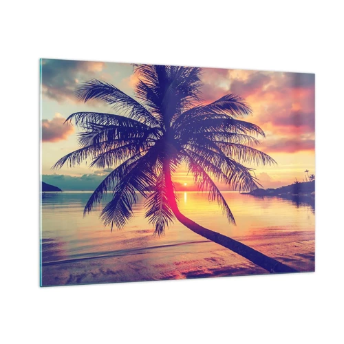 Glass picture - Evening under the Palm Trees - 100x70 cm