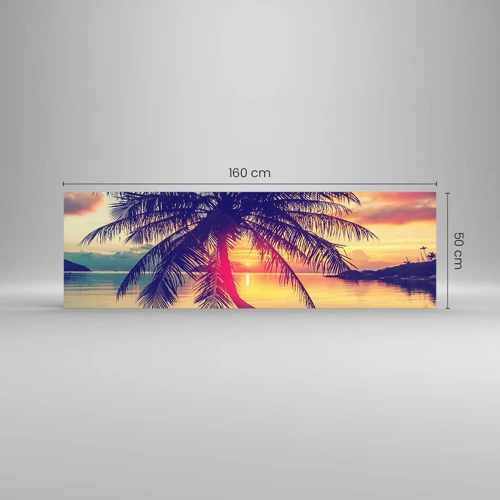 Glass picture - Evening under the Palm Trees - 160x50 cm