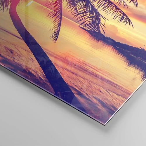 Glass picture - Evening under the Palm Trees - 160x50 cm