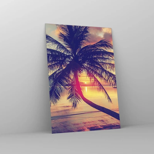 Glass picture - Evening under the Palm Trees - 70x100 cm