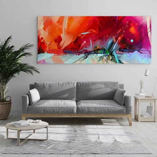 Glass picture - Explosion of Lights and Colours - 100x40 cm