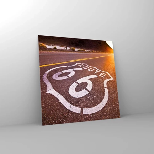 Glass picture - Famous Route 66 - 30x30 cm