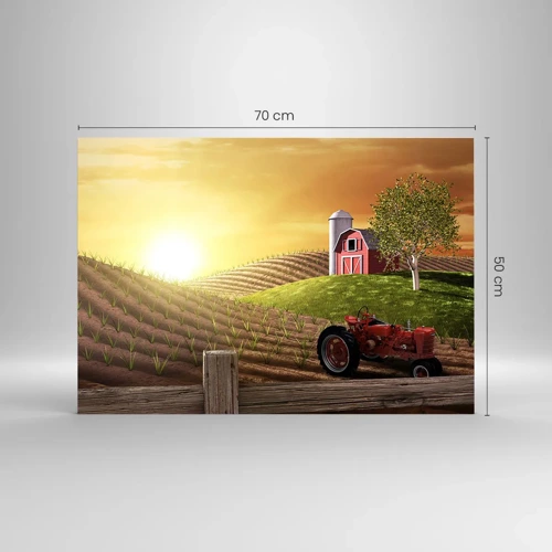 Glass picture - Farm Straight from a Tale - 70x50 cm