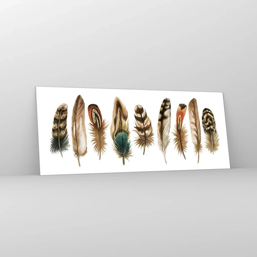 Glass picture - Feather Variation - 100x40 cm