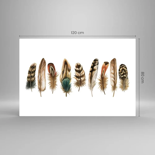 Glass picture - Feather Variation - 120x80 cm