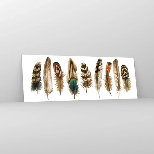 Glass picture - Feather Variation - 140x50 cm