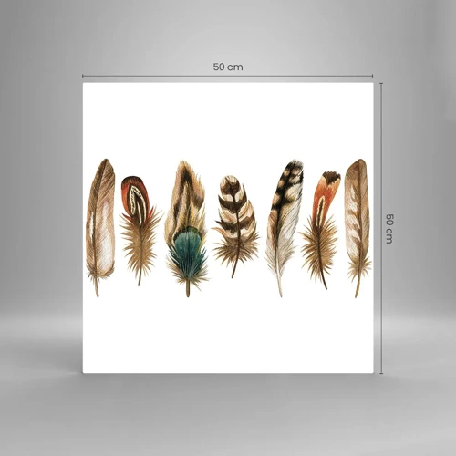 Glass picture - Feather Variation - 50x50 cm