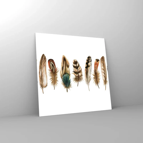 Glass picture - Feather Variation - 50x50 cm