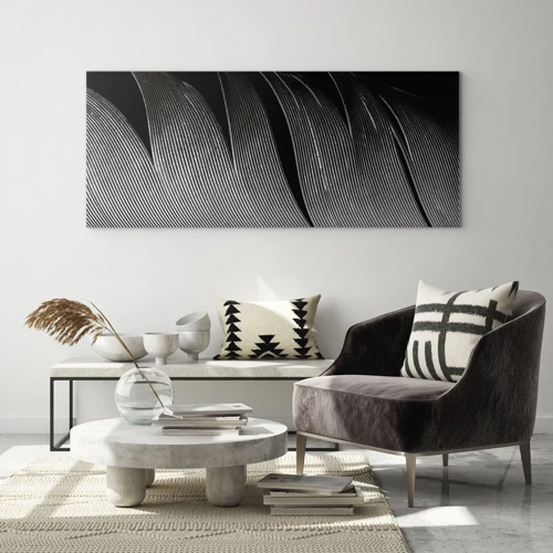 Glass picture - Feather - Wonderful Constract - 100x40 cm
