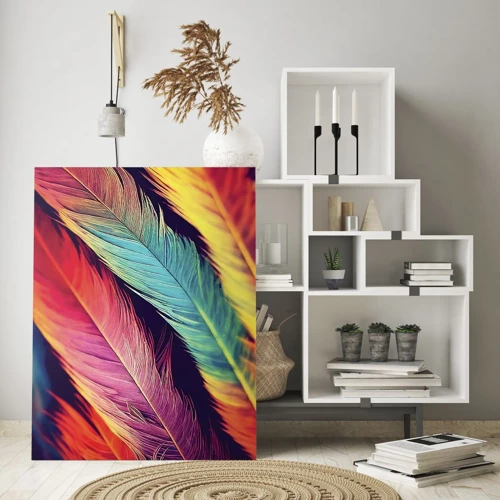 Glass picture - Feathered Rainbow - 50x70 cm