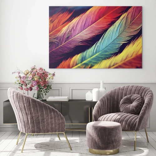 Glass picture - Feathered Rainbow - 70x50 cm