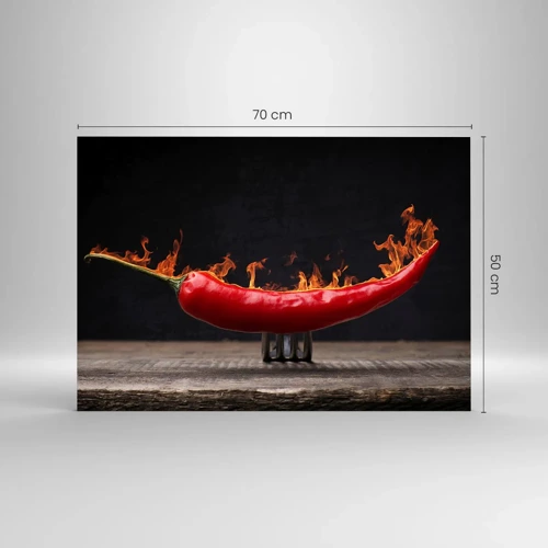 Glass picture - Fiery Snack - 70x50 cm