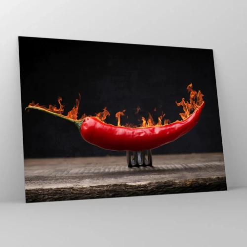 Glass picture - Fiery Snack - 70x50 cm