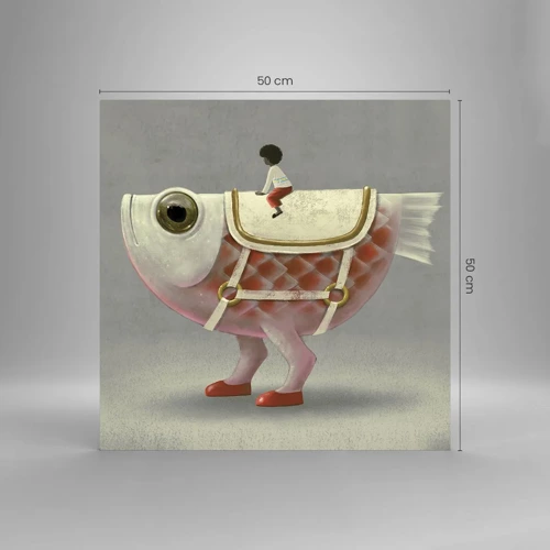 Glass picture - Fish Jockey - 50x50 cm