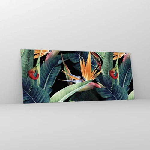 Glass picture - Flaming Flowers of the Tropics - 120x50 cm