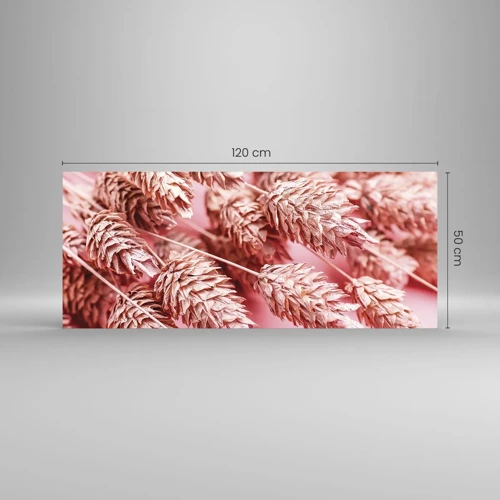 Glass picture - Flowery Cascade in Pink - 120x50 cm