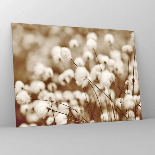 Glass picture - Fluffy field - 70x50 cm