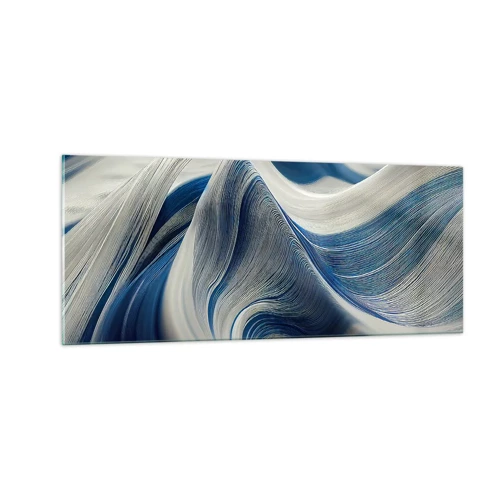 Glass picture - Fluidity of Blue and White - 100x40 cm