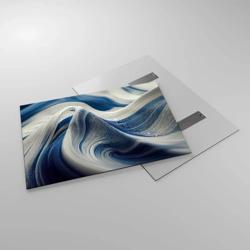 Glass picture - Fluidity of Blue and White - 100x70 cm