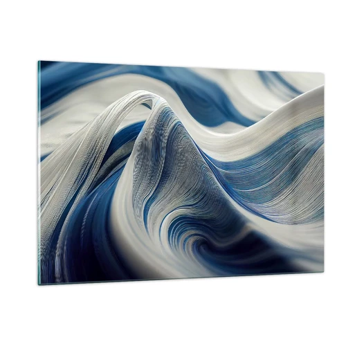 Glass picture - Fluidity of Blue and White - 120x80 cm